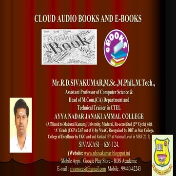 Cloud Audio Books and E-Books - R.D.Sivakumar
