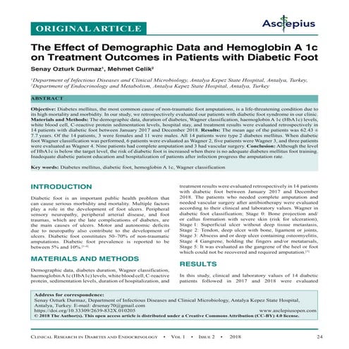 The Effect of Demographic Data and Hemoglobin A 1c on Treatment Outcomes in P...