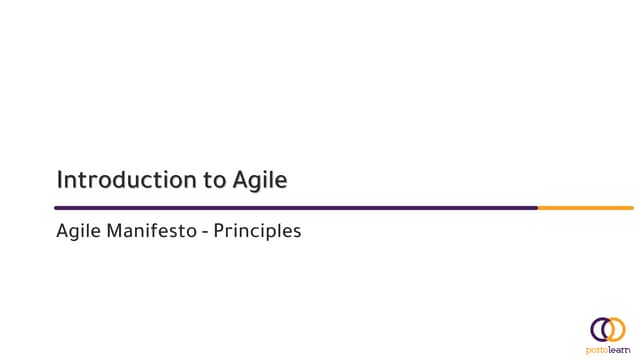 Agile Manifesto - Principles - Part 1