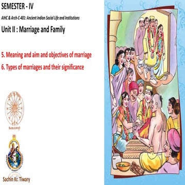 Meaning and aim and objectives of marriage in Ancient India