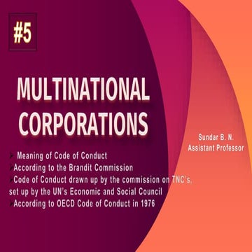 MULTINATIONAL CORPORATIONS #5 - Code of Conduct of MNC