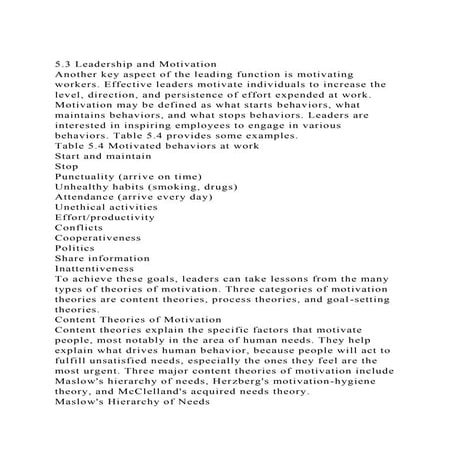 5.3 Leadership and MotivationAnother key aspect of the leading f.docx