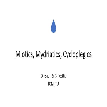 Miotics, Mydriatics, Cycloplegics Used in Ophthalmic Practice