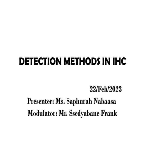 5. Detection methods in IHC. Direct and indirect