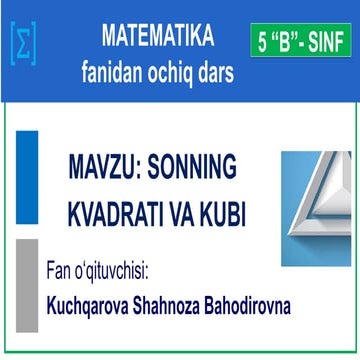 Matematika fanidan  5.32 son kv kub.pptx