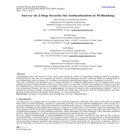 5.[25 33]survey on 2-step security for authentication in m-banking