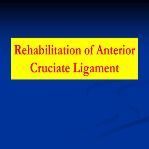 ACL Rehabilitation physiotherapy program | PDF