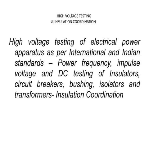 High voltage power point presentation and title