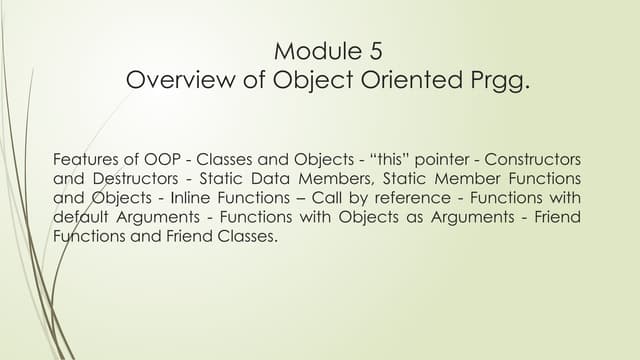 Object Oriented Programming WEOBRDSLKBNSDF