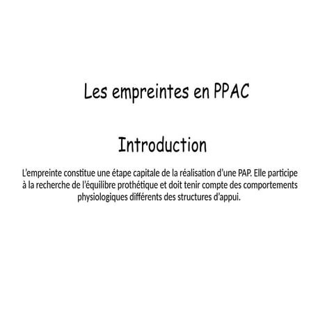 5.Les empreintes en PPAC prothese 2025.pptx