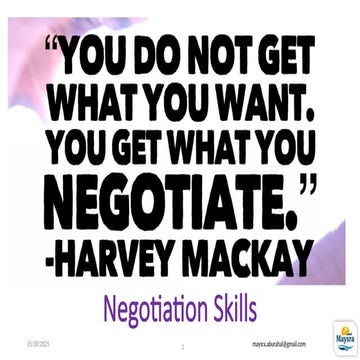 Negotiation Skills Art Of Negotiation Pptx