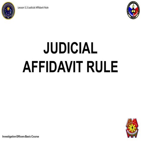 Supreme Court Administrative Order No. 12-8-8-SC or Judicial Affidavit ...