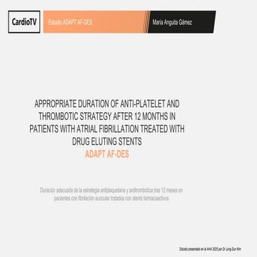 Estudio ADAPT-AF-DES. AHA 2025 Nueva Orleans | PDF