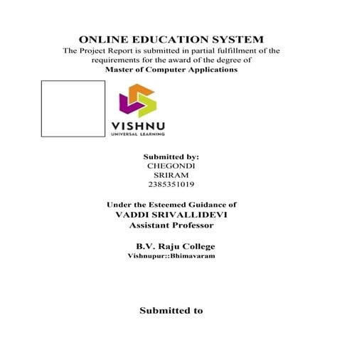 ONLINE EDUCATION SYSTEM ONLINE EDUCATION SYSTEM