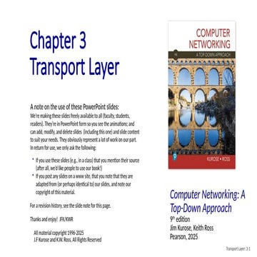 Chapter 3 of Computer Networks - Transport Layer | PPTX