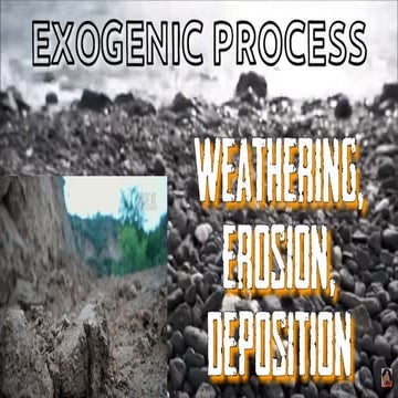EXOGENIC PROCESSCES: geological forces originating on or above the ...