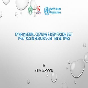 CDC Guidance for Cleaning & Disinfecting | PDF