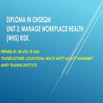 Comprehensive Guide to Managing Workplace Health and Safety Risks ...