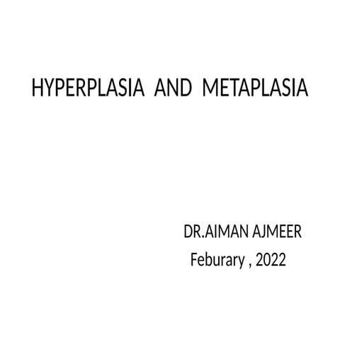 Comprehensive Overview of Hyperplasia and Metaplasia in Human Tissues ...
