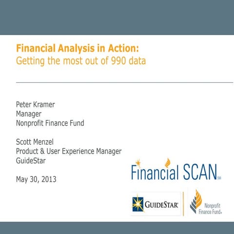 Webinar for Grantmakers—Financial Analysis in Action: Getting the Most Out of...