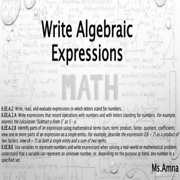 5 3 write algebraic expressions