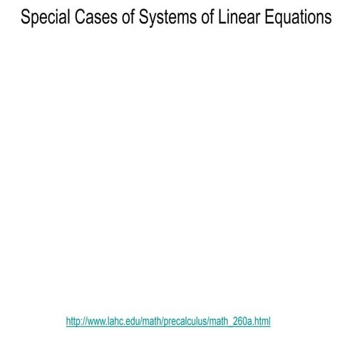 6.2 special cases system of linear equations