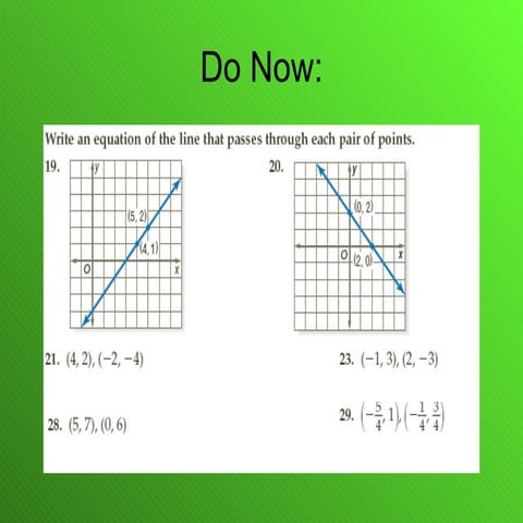 5.5 Linear Equations Point Slope Form