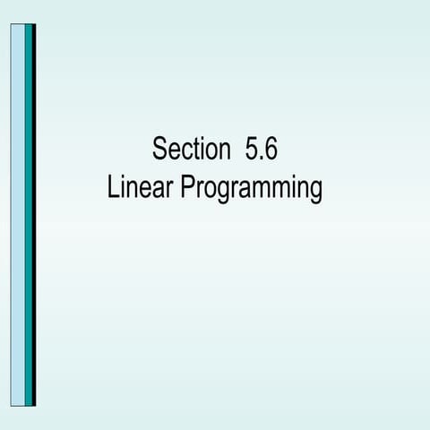 5 6 Linear Programming | PPT