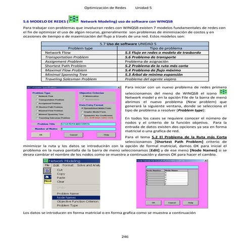 5.7 modelo de redes usando winqsb | DOCX