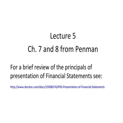 5   a framework for reformulating financial statements