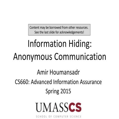 5 Anonymous Communication exercises fee d | PPTX