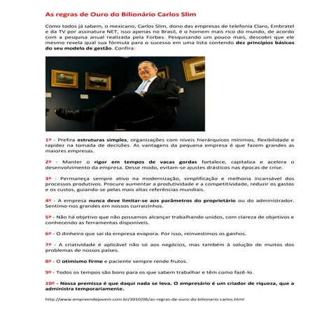 5. as regras de ouro do bilionário carlos slim