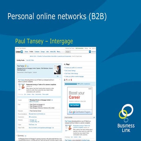 5  B2B social networking with linkedin -maximise your web marketing 03.02.11