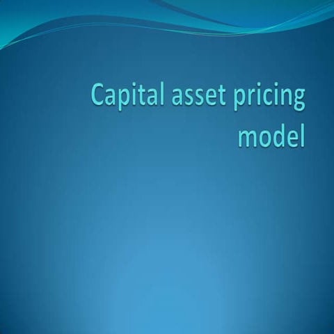 5.capital asset pricing model