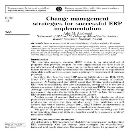 5. Change Management Strategies For Successful Erp Implementation | PDF