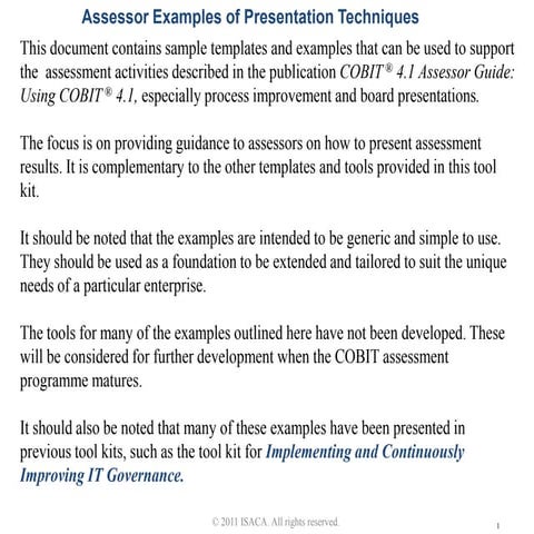 5. cobit 4 1 assessmnt  present. techniques