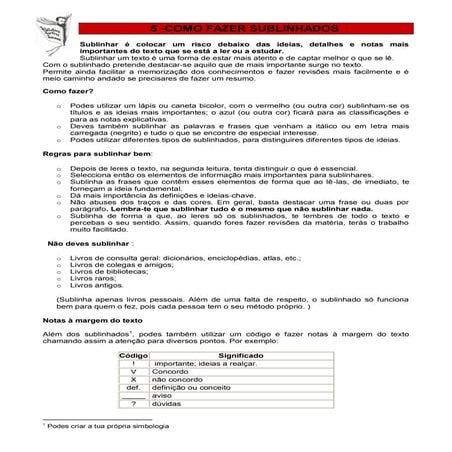 5 como fazer sublinhados | PDF