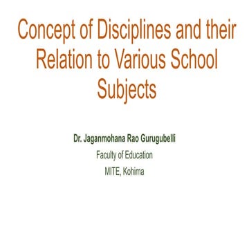 5 concept of disciplines and their relation to various school subjects