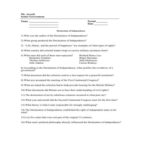 5 declaration ofindependence