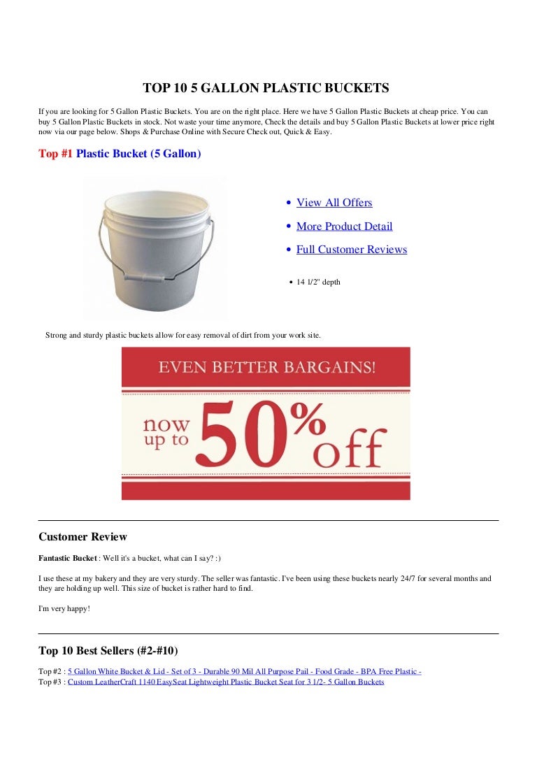 5 Gallon Plastic Buckets