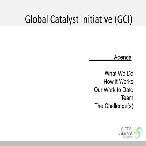 Global Catalyst Initiative: Finance Lab at the Social Finance Forum 2012