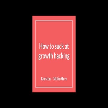 Karsten Deppert, MotioMera speaks @Nordic Growth Hackers Event #4 