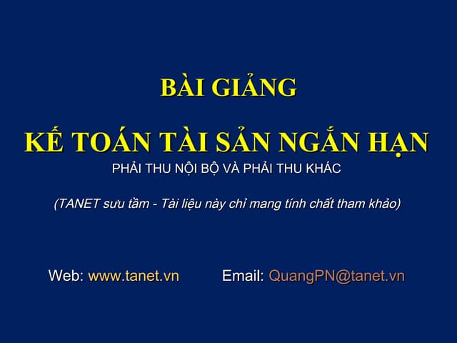 5. ke toan cac khoan phai thu   phai thu noi bo va phai thu khac