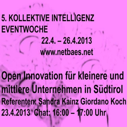 Open Innovation für kleinere und mittlere Unternehmen in Südtirol 