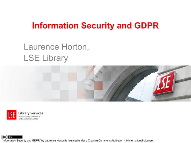 Information Security and GDPR
