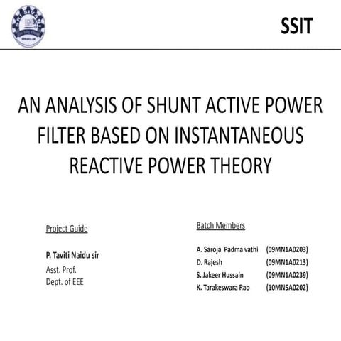 Analysis of Shunt APF (Active PowerFilter)