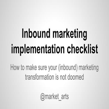 inOrbit 2015: inbound marketing checklist