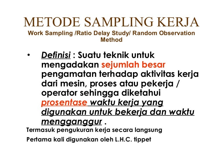 5 Metode Sampling Kerja