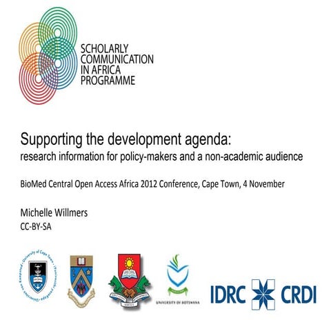 OAA12 - Supporting the development agenda: Research information for policy-ma...