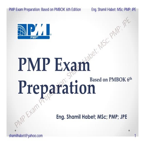 PMP Chapter 5 of 6  M & C Process Group (12- Processes) (Based on PMBOK 6th e...
